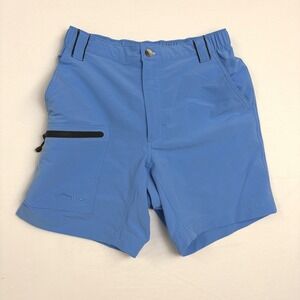 TrueFlies Mens Fishing Shorts Blue Technical Performance Stretch Small Quick Dry